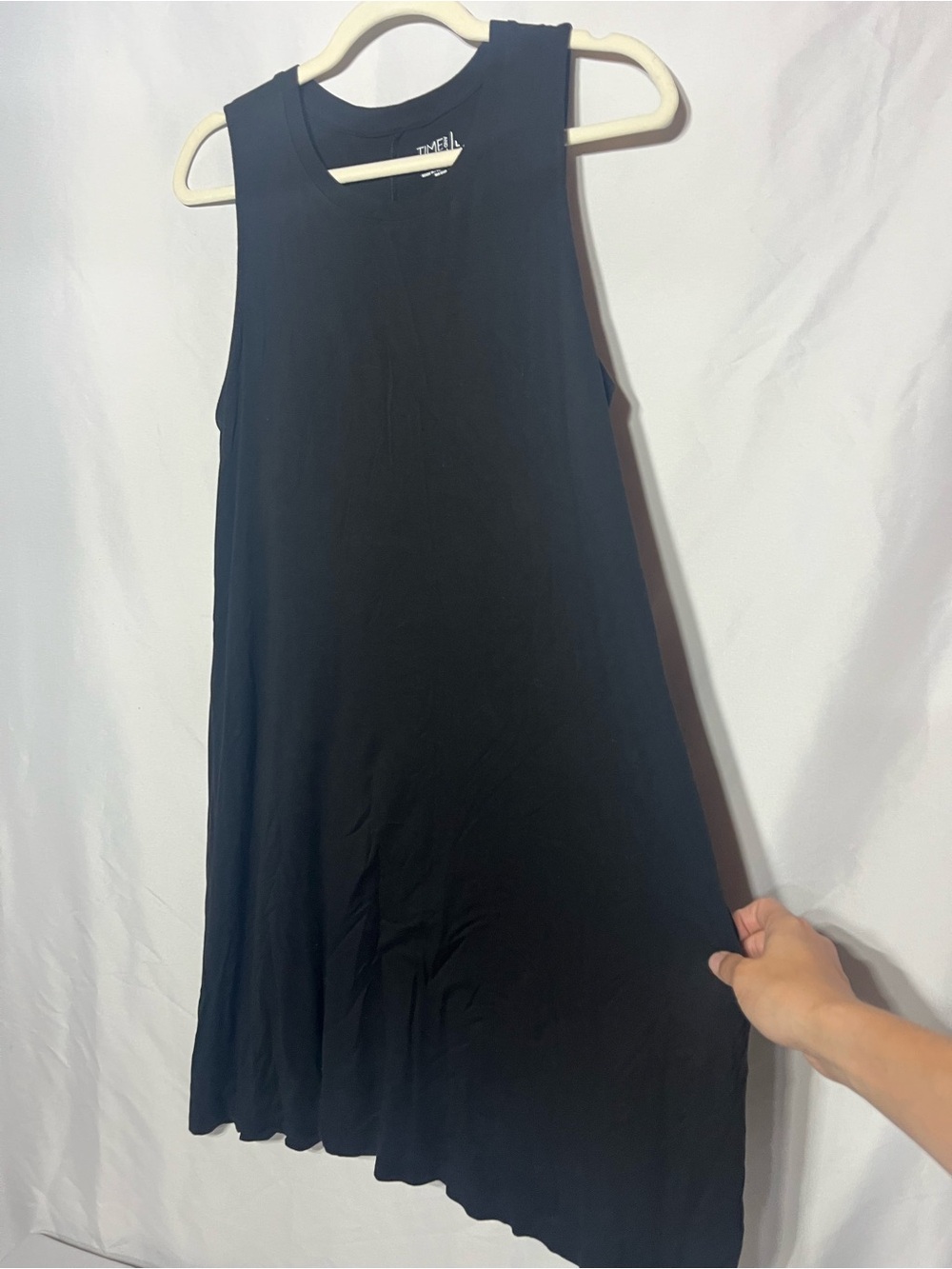Time and Tru Women’s Large Black Sleeveless A-Line Midi Dress with Pockets - Picture 2 of 8